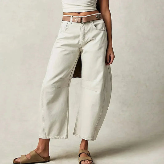 Mid waist denim jeans voor vrouwen | | wide leg
