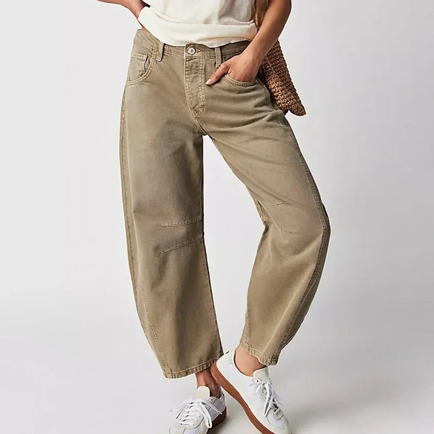 Mid waist denim jeans voor vrouwen | | wide leg