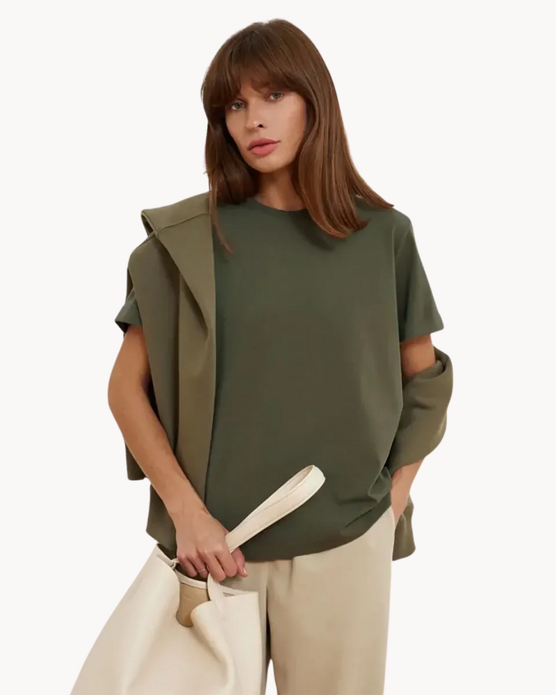 Casual Dames T Shirt met Tijdloos Design en Ronde Hals