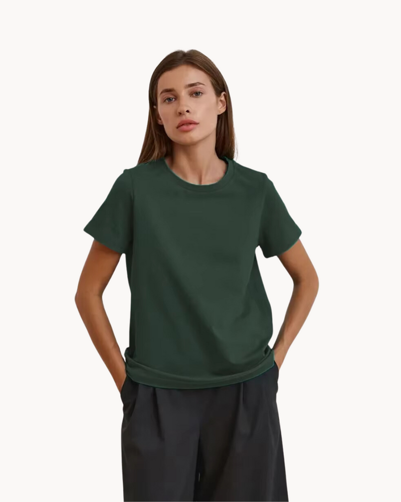 Casual Dames T Shirt met Tijdloos Design en Ronde Hals