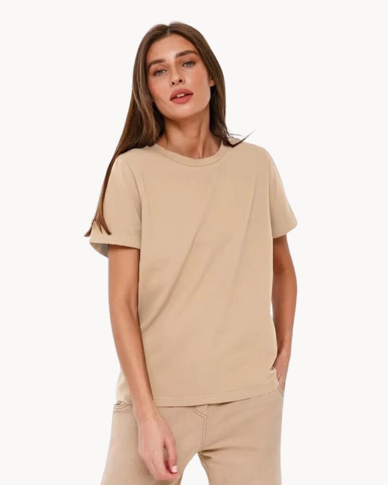 Casual Dames T Shirt met Tijdloos Design en Ronde Hals