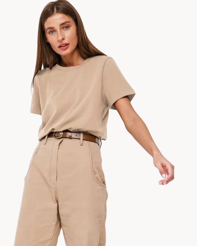 Casual Dames T Shirt met Tijdloos Design en Ronde Hals