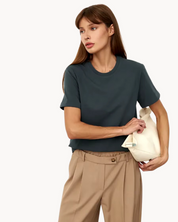 Casual Dames T Shirt met Tijdloos Design en Ronde Hals