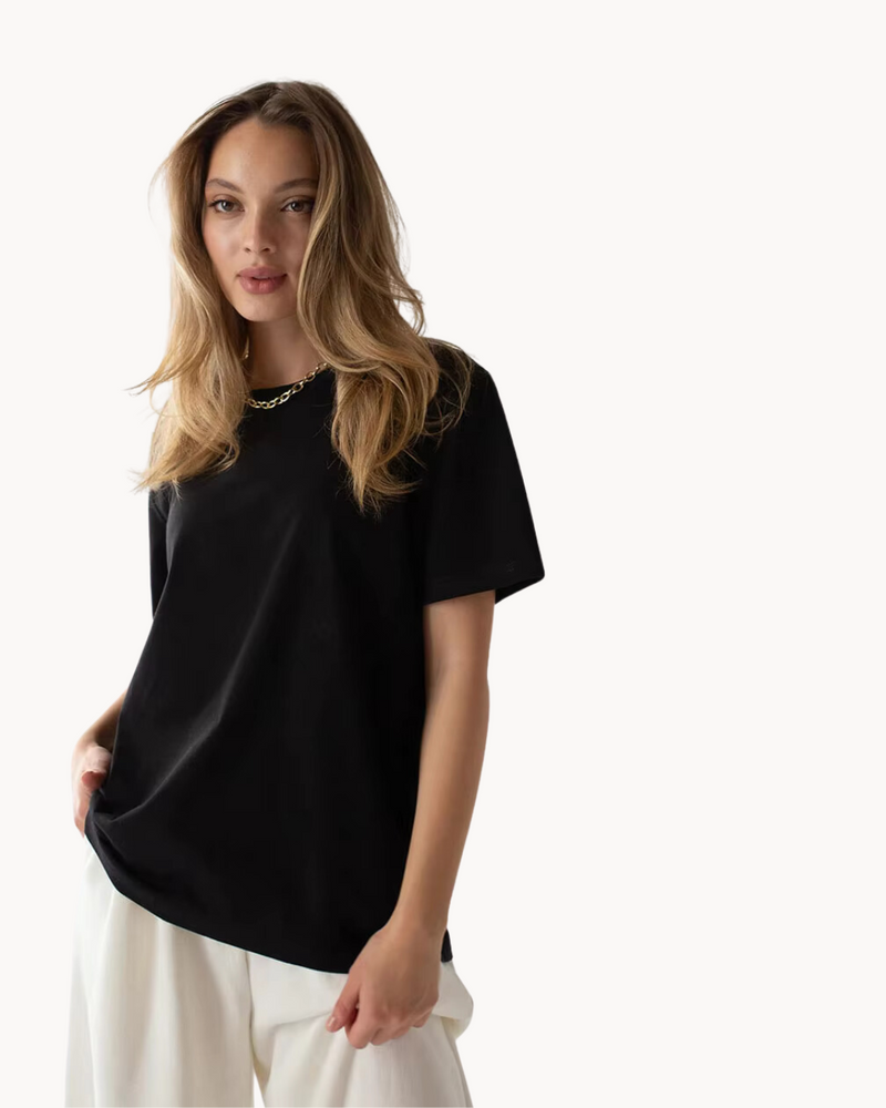 Casual Dames T Shirt met Tijdloos Design en Ronde Hals