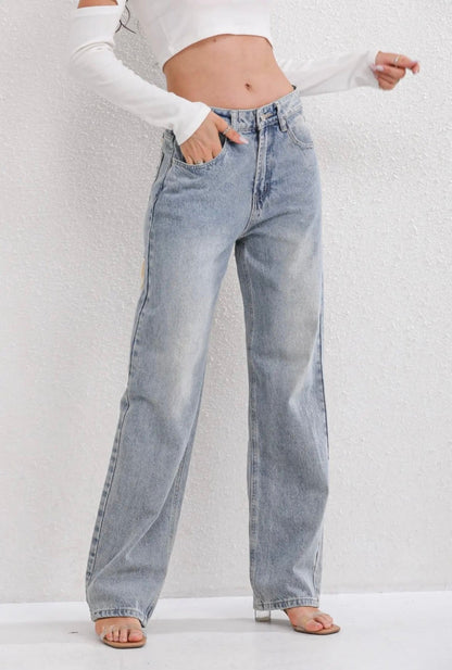 Maja - High waist jeans met scheuren