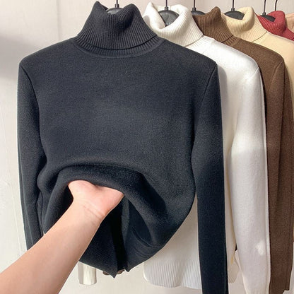 Comfortabele Zachte Gevoerde Vrouwen Fleece Coltrui